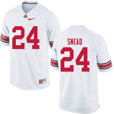 NCAA Ohio State Buckeyes Men's #24 Brian Snead White Nike Football College Jersey PNT8745RS